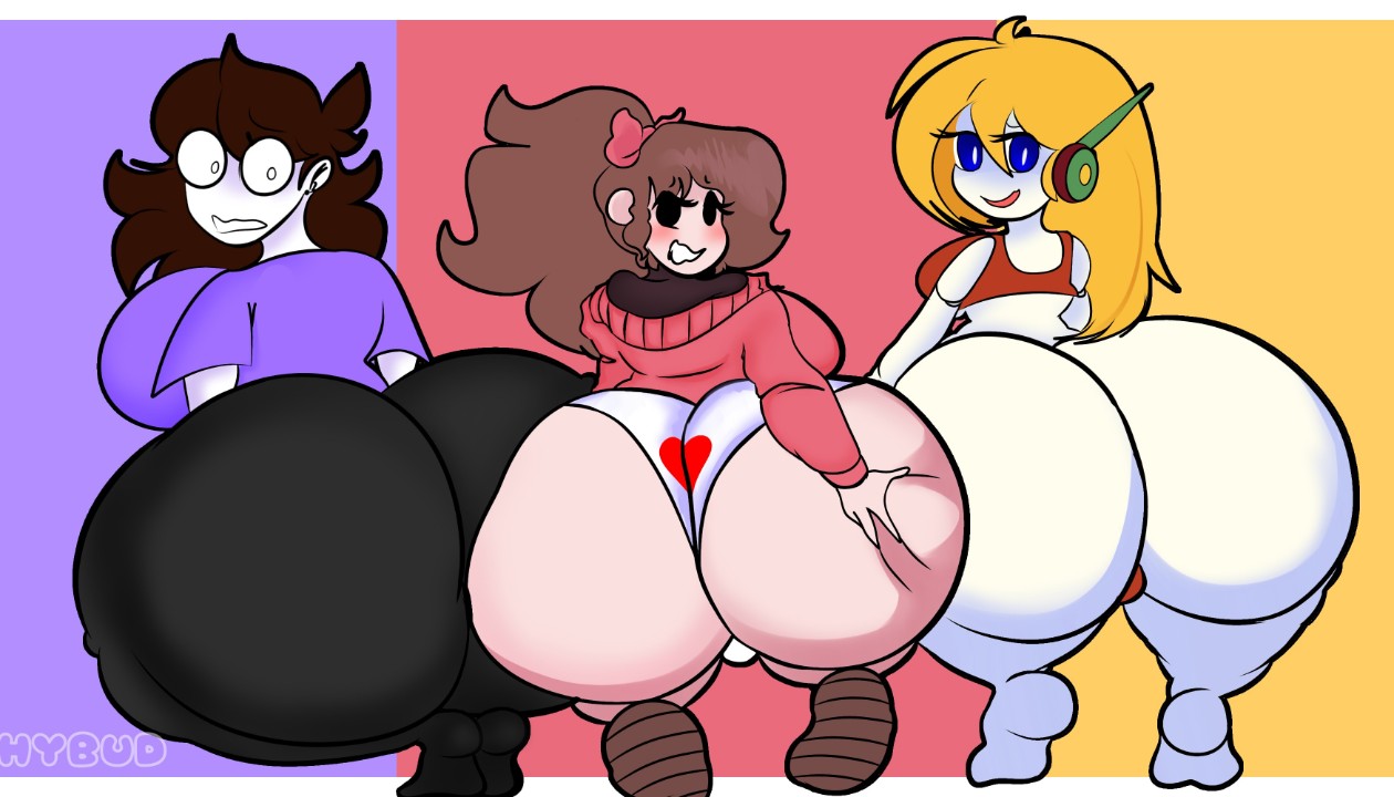 jaiden, soft gf, shybud, 3girls, ass, ass <b>bigger</b> than head, ass focus, ass ...